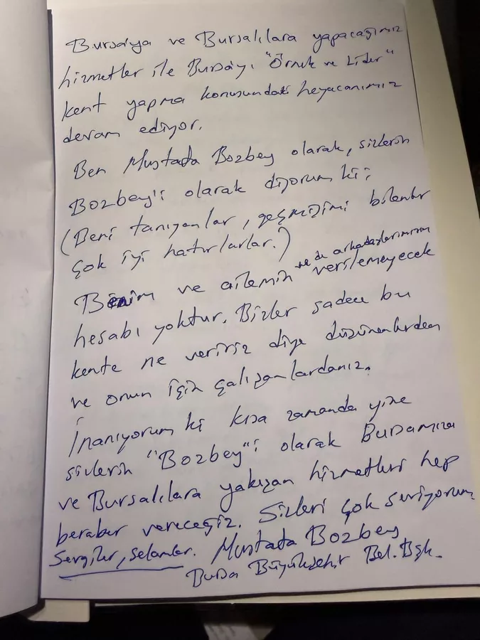 Mustafa Bozbey'den Gözaltı Sonrası Bursa ve Bursaspor'a Mektup